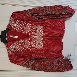 Anthropologie Kiera Embroidered Peplum Top size 4 small